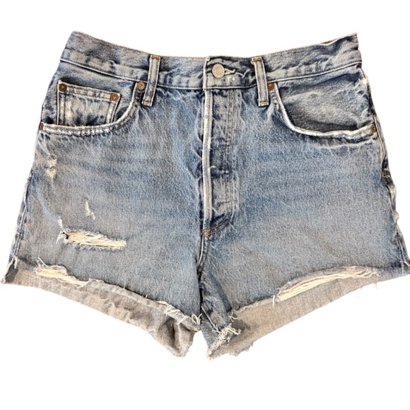 RARE ✨ Agolde Dee Vintage High Rise | Blue Denim Shorts | Sz 28 - Picture 2 of 6